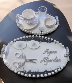 Сребърни Перлени Комплекти Подноси За Сгодяване И Годеж