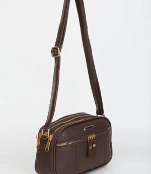 Дамска Чанта От Изкуствена Кожа С Цип За Ръка, Коляно И Рамо