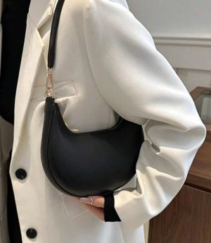 Дамска Багет Чанта За Под Мишница С Дизайн Луна – Ежедневен Елегантен Модел