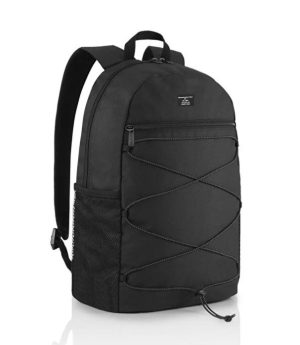 Черна Водоустойчива Ежедневна Раница С 2 Отделения