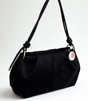 Дамска Чанта За Рамо От Сует С Дръжка С Възел Детайл