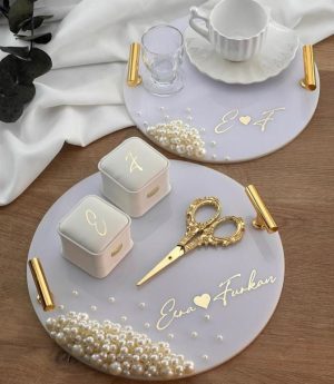 Луксозни Табла За Пръстени И Младоженеца